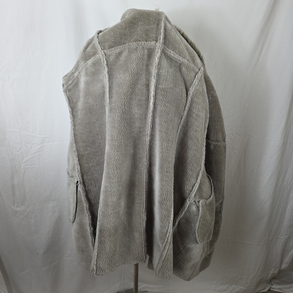 Chico's Gray Faux Suede Fur Penny Lane Teddy Coat Jacket Womens XL 16 Chicos 3 - Picture 8 of 8
